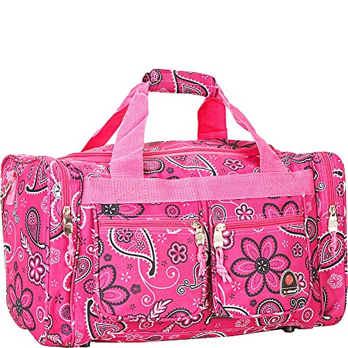 Rockland 19" Polyester Duffel Bag, Pink Bandana - color: Pink Bandana, size: 19"
