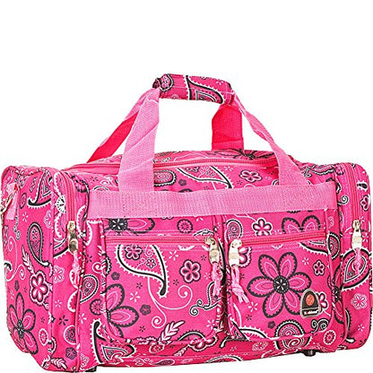 Rockland 19" Polyester Duffel Bag, Pink Bandana - color: Pink Bandana, size: 19"