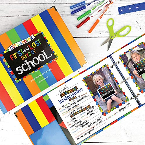 Class Keeper® Ultimate School Memory Book Bundle | Photo Signs, Stickers & Digital Memory App Included - color: Keepsake Bundle: Stripes Class Keeper + Primary Flags Signs + School Rocks Stickers