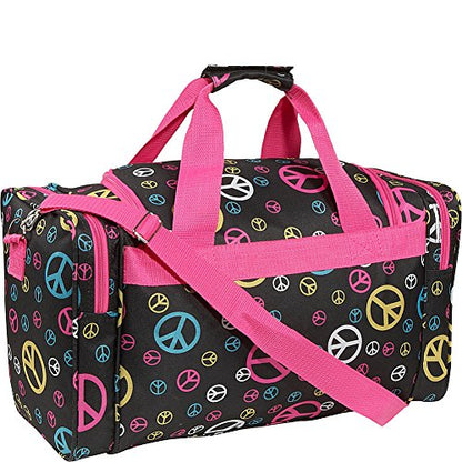 Rockland 19" Polyester Duffel Bag, Pink Giraffe - color: Pink Giraffe, size: 19"
