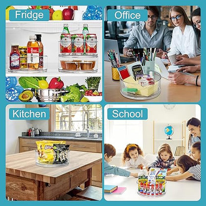 Sorbus Lazy Susan Organizer, Clear Turntable Organizer (Tall 2 Pack) - size: Tall 2 Pack