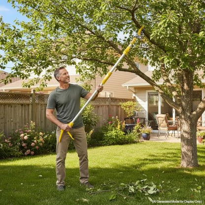 Telescopic Pole Pruner & Fruit Picker with Locking Adjustable Head -