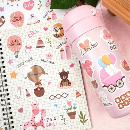 Newborn Baby Scrapbook Stickers - Decorative Decals for Baby Shower