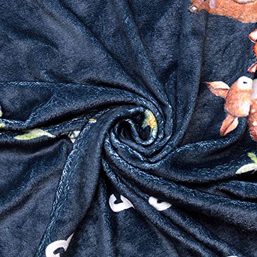 Woodland Baby Monthly Milestone Fleece Blanket, Black, 50x40, Includes Marker