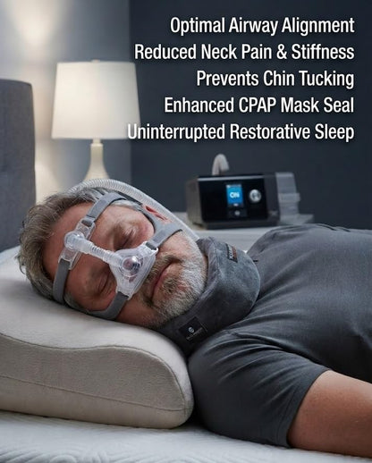 Glide Gear Pillow Neck Chin Support for CPAP Sleep Apnea Stop Snoring Travel Sleep Cushion - Grey - color: Grey
