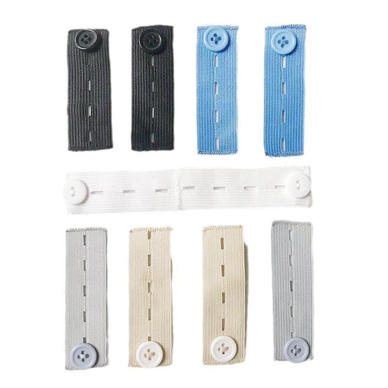 5pcs Elastic Waistband Extenders Adjustable Button for Jeans Pants Comfort Waist Expander for Women and Men