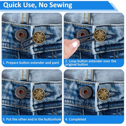 28 Pcs Button Extenders for Jeans, Waist Extender for Jeans, Pants