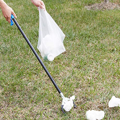 Amazon Basics Reacher Grabber Tool for Hard-to-Reach Areas, Sturdy Metal Trash Picker, Indoor & Outdoor Lightweight Pickup Tool, 38", 2-Pack