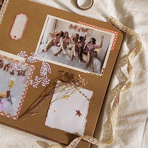 8x8 Scrapbook Photo Album, 80 Pages, 200 GSM Kraft, DIY Memory Book - size: 8" X 8"
