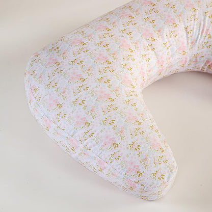 U-Shape Breastfeeding Nursing Pillow Set, 1 Insert and 2 Removable Covers - color: White & Pink Floral