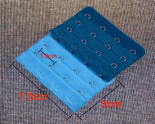 Women Bra Extender Strap 4 Hooks 3 Rows Assorted Colors Pack of 15