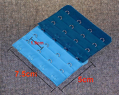 Women Bra Extender Strap 4 Hooks 3 Rows Assorted Colors Pack of 15