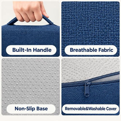 Gel Seat Cushion for Long Sitting, Office Chair Memory Foam Cushion, Blue - color: Blue