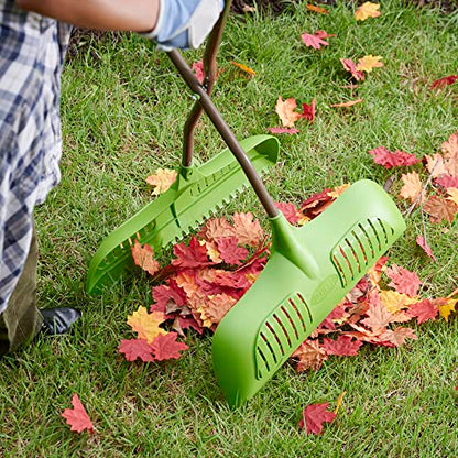 AMES Leaf Grabber Rake with Long Handle & Cushioned Grip for Leaves, Lawn Clippings, Twigs, Yard Waste