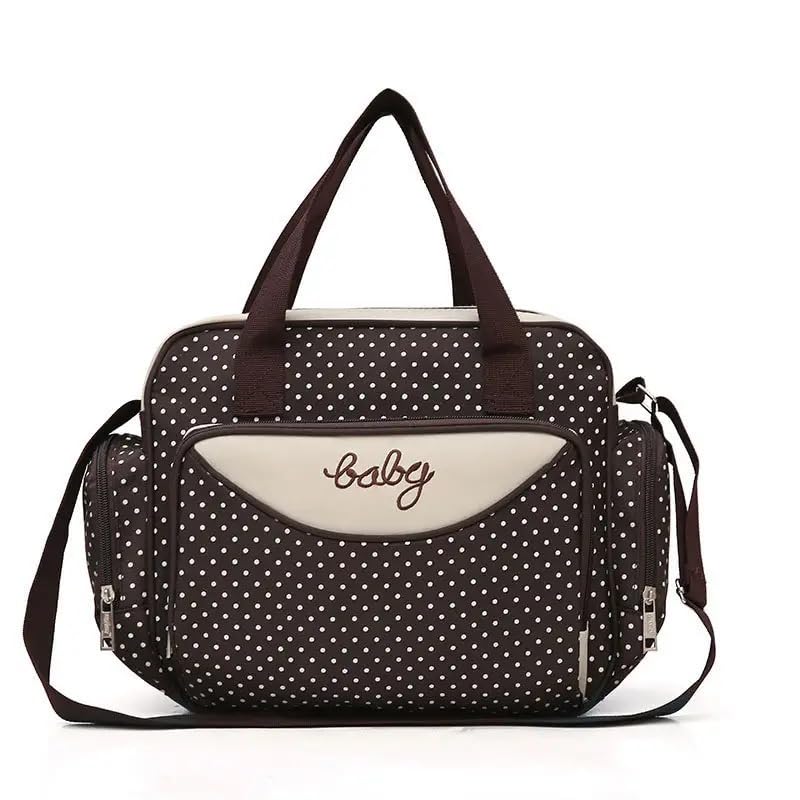 5pcs Diaper Bag Tote Set - Baby Bags for Mom (Brown