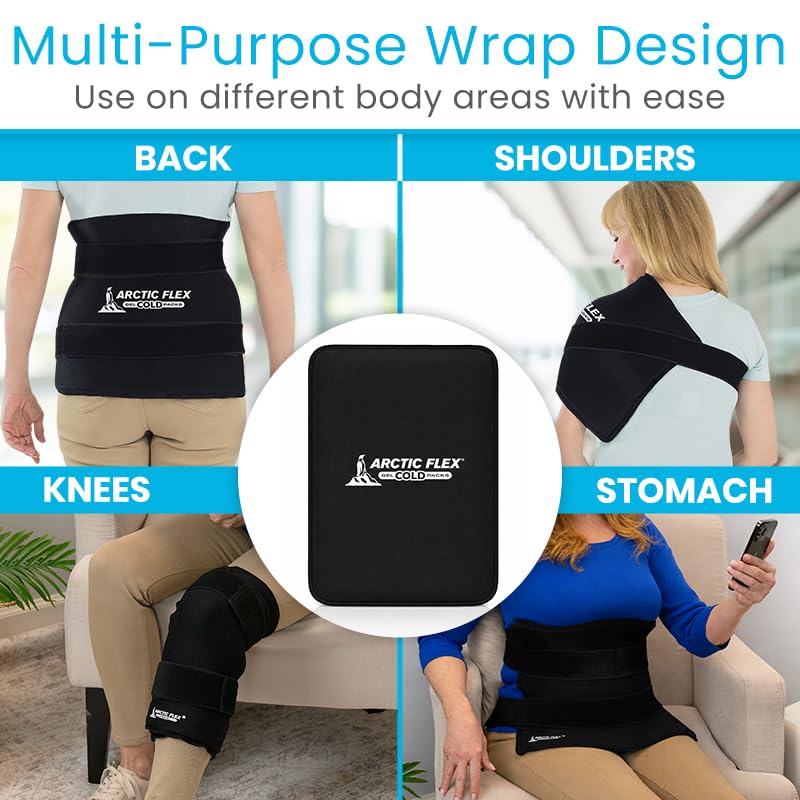 Arctic Flex XL Large Ice Packs for Injury Reusable (17" x 12") Durable Gel
