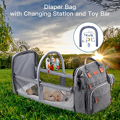 ISMGN Diaper Bag Backpack with Changing Station, Baby Bag for Mom, DeepGrey - color: Upgrade Deep Gray