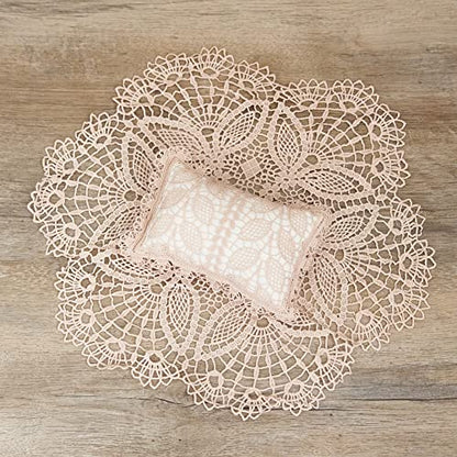 Zeroest Newborn Photography Lace Blanket Posing Props Set (Khaki) - color: Khaki