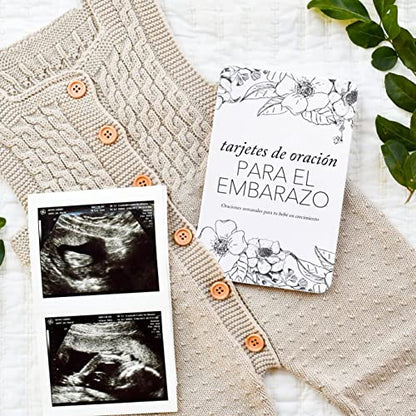 Duncan & Stone Spanish Pregnancy Prayer Cards, Affirmation Set, B&W - color: Black & White - Spanish