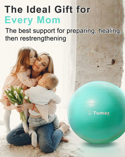 Tumaz Birth Ball for Pregnancy & Labor, Exercise Ball with Pump - size: M (58-65 cm)