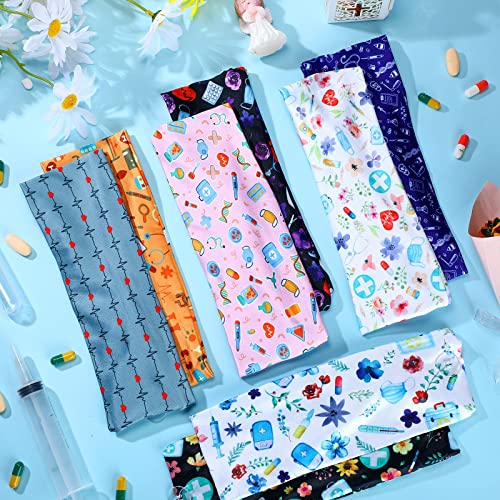 WILLBOND 8 Pieces Nursing Headbands with Buttons, Fresh Patterns