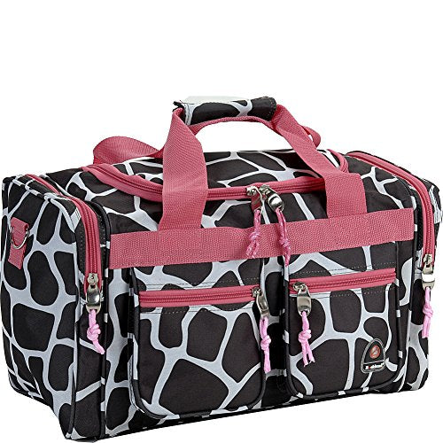 Rockland 19" Polyester Duffel Bag, Pink Giraffe - color: Pink Giraffe, size: 19"