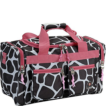 Rockland 19" Polyester Duffel Bag, Pink Giraffe - color: Pink Giraffe, size: 19"