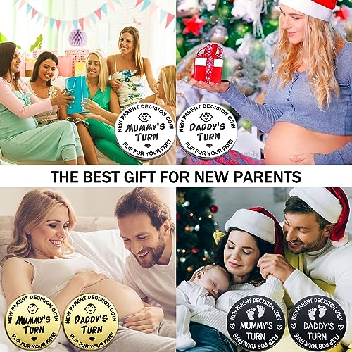Funny Double Sided New Parents Decision Coin Pregnancy Gifts - color: Style A-Silver