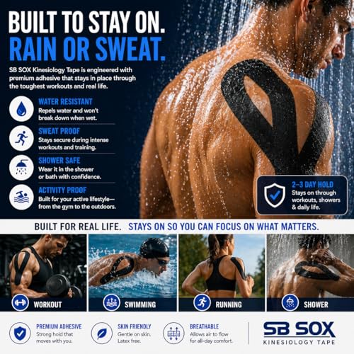 SB SOX Original Cotton Kinesiology Tape Roll (16ft) - color: Blue