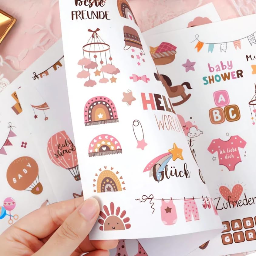 Newborn Baby Scrapbook Stickers - Decorative Decals for Baby Shower