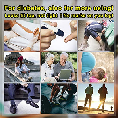 Busy Socks 4 Pack Crew Thin Non Binding Top Diabetic Socks for Men Women - color: 4 Pairs Beige, size: X-Large