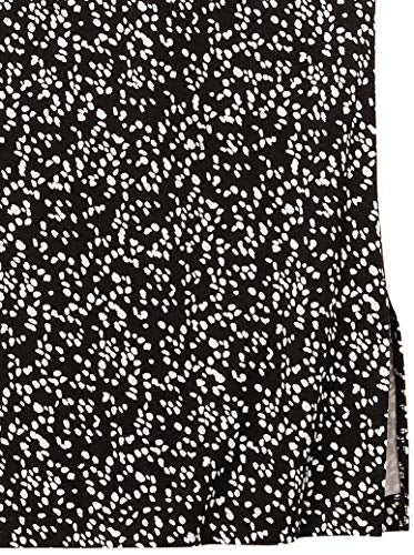 Amazon Essentials Women's Pull-On Knit Midi Skirt with Elastic Waist, Slits - color: Black White Abstract Animal, size: Medium