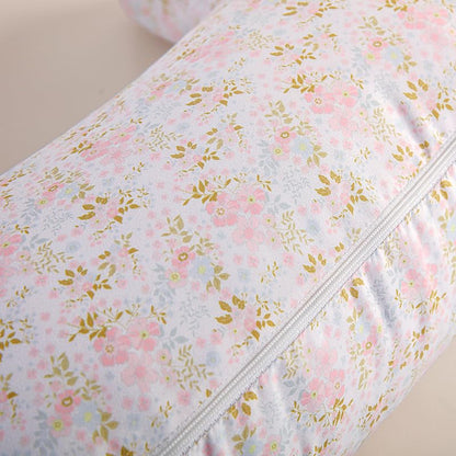 U-Shape Breastfeeding Nursing Pillow Set, 1 Insert and 2 Removable Covers - color: White & Pink Floral