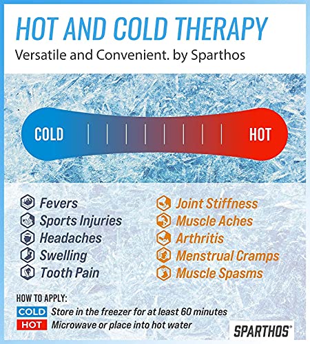 Sparthos Kinesiology Tape [Mountain Brown - 16.4ft Uncut Roll] x Ice Packs for Injuries [Size Medium + Cover]