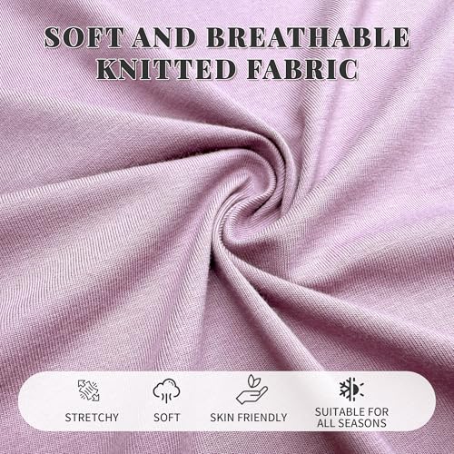 LYCY Cotton Pajamas for Women Set Long Sleeve Lounge Button Up with Pockets - color: Dusty Purple, size: Medium
