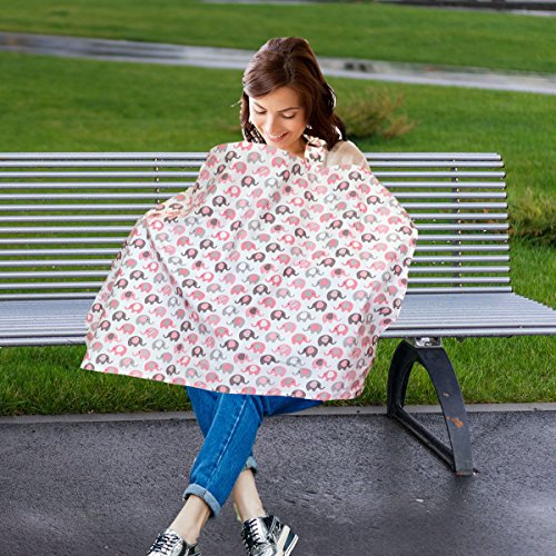 Vera Elephant 100% Breathable Cotton Nursing Cover (Petal Grey) - color: Petal Grey