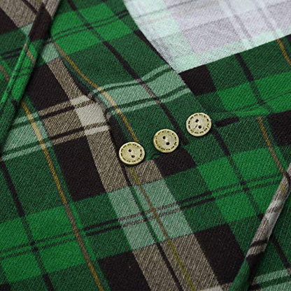 Quinee Women's Long Sleeve Plaid Colorblock Nursing Pullover Hoodie Sweatshirts - color: Black Green Plaid, size: Small