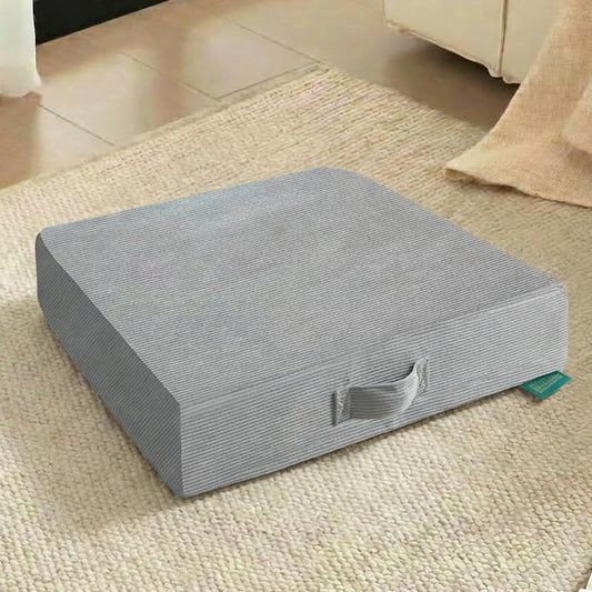 22 inches Meditation Floor Pillow Square Large Floor Cushions for Adults, Thick Memory Foam Seat Cushions for Yoga, Living Room, Sofa, Tatami, Bay Window Gray - color: Gray, size: 22*22*5inch