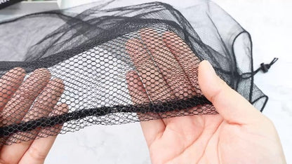 6 Pcs large Mesh Bag 24 x 48 inch Ball Mesh Drawstring Storage Sports Equipment Bag for Balls Beach - color: Red