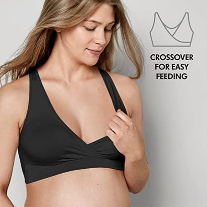 Medela Keep Cool Sleep Bra | Seamless Maternity & Nursing Bra with Full Back Breathing Zone and Soft Touch Fabric - color: Black, size: Medium