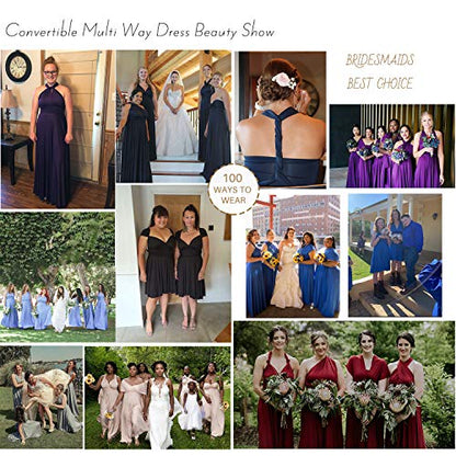 72styles Multi-Way Wrap Short Infinity Dress for Bridesmaids - color: Midnight Blue
