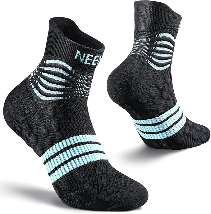 NEENCA Professional Compression Socks for Women Men Circulation, 20-30 mmHg - color: Black Blue, size: Small