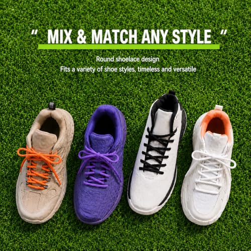 1 Pair Oval Athletic Shoe Laces Elastic ShoeLaces for Sneakers - color: Black