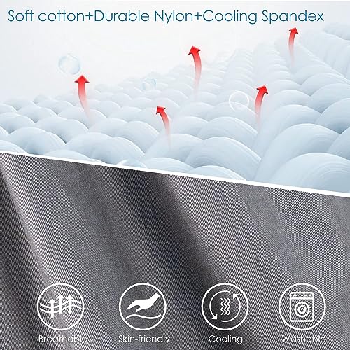 QUEEN ROSE Cooling E Shaped Pregnancy Pillows, Detachable Maternity Body Pillow for Sleeping, Grey - color: Grey