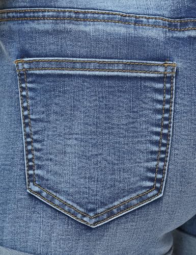 Maternity Denim Shorts High Waist - color: 2 Pack Medium Blue+light Blue, size: Medium