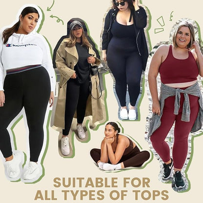 HLTPRO 3 Pack Plus Size Leggings with Pockets for Women - Soft High Waisted - color: Black/ Navy Blue/ Brown, size: Small-Medium