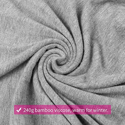 Joyaria Bamboo Viscose Maternity Sweatpants Over Belly Lounge Pants - color: Grey, size: Large