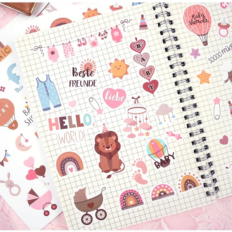 Newborn Baby Scrapbook Stickers - Decorative Decals for Baby Shower