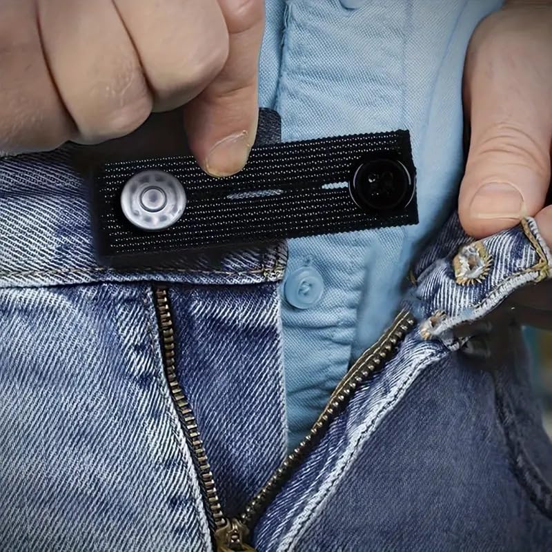 5pcs Elastic Waistband Extenders Adjustable Button for Jeans Pants Comfort Waist Expander for Women and Men