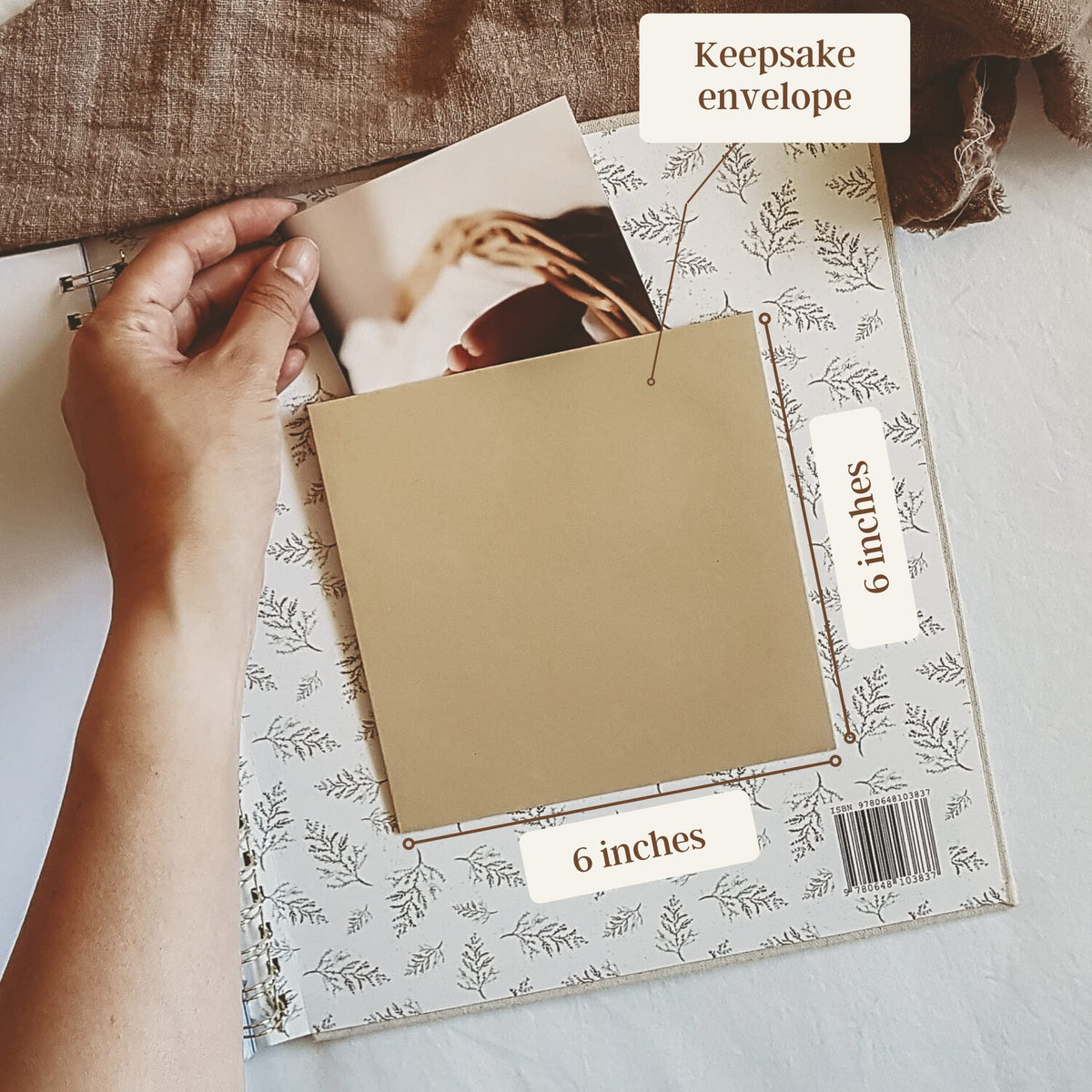 Peachly Unisex Baby Memory Book - First Year Baby Book Keepsake - color: natural linen